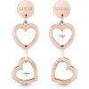 Donna Guess Orecchiniorecchini Da Donna | Orecchini Pendenti Con Doppio Cuore Guess Ube29057