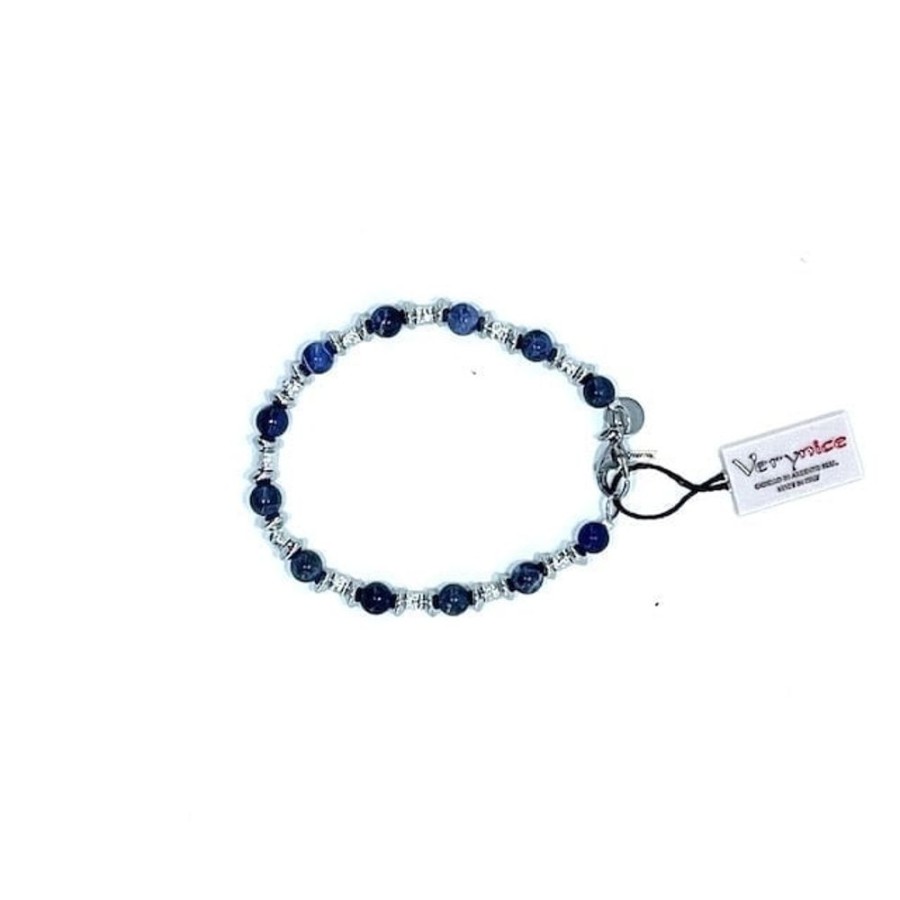 Uomo Acquaviva Gioielli Braccialibracciali Da Uomo | Bracciale In Argento, Acciaio E Sodalite Verynice V64