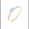 Donna Nanis Anellianelli Da Donna | Anello In Oro Con Diamanti E Acquamarina Milk Dancing Azure As11-597 Nanis