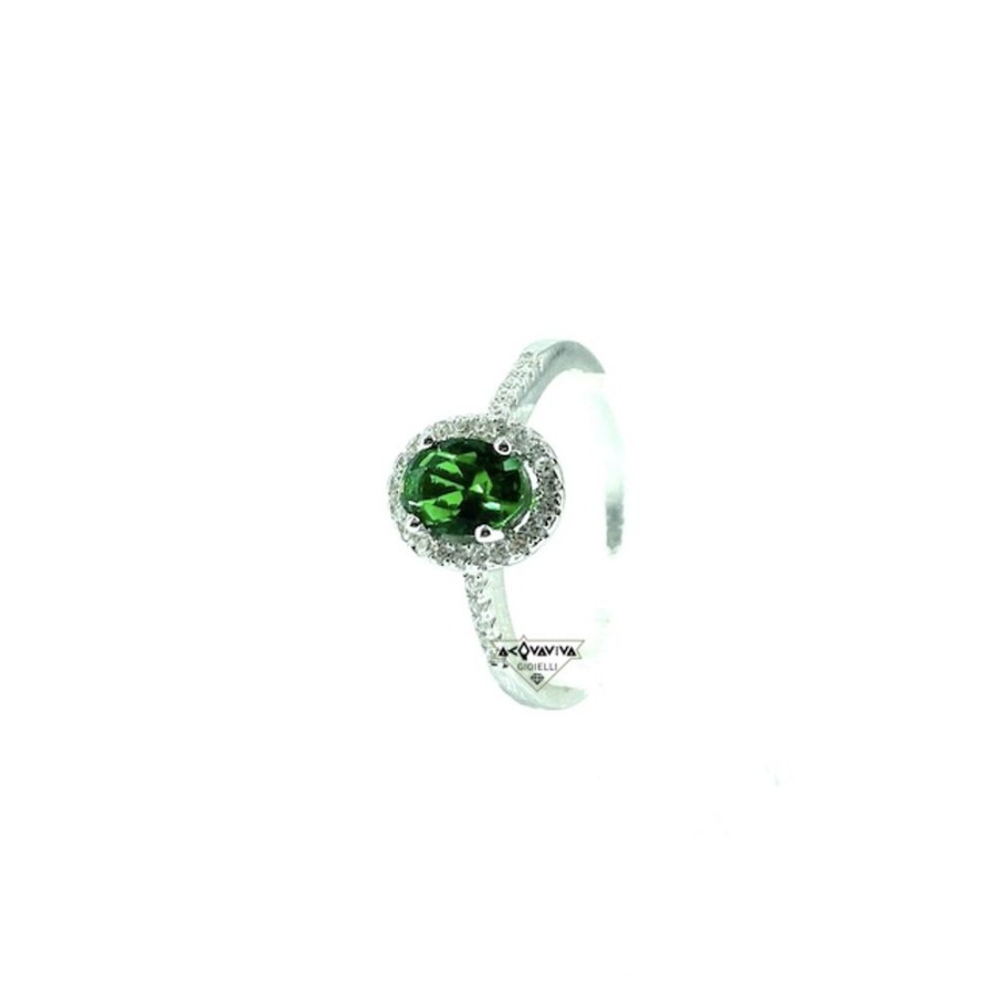 Donna Acquaviva Gioielli Anellianelli Da Donna | Anello Con Zircone Verde