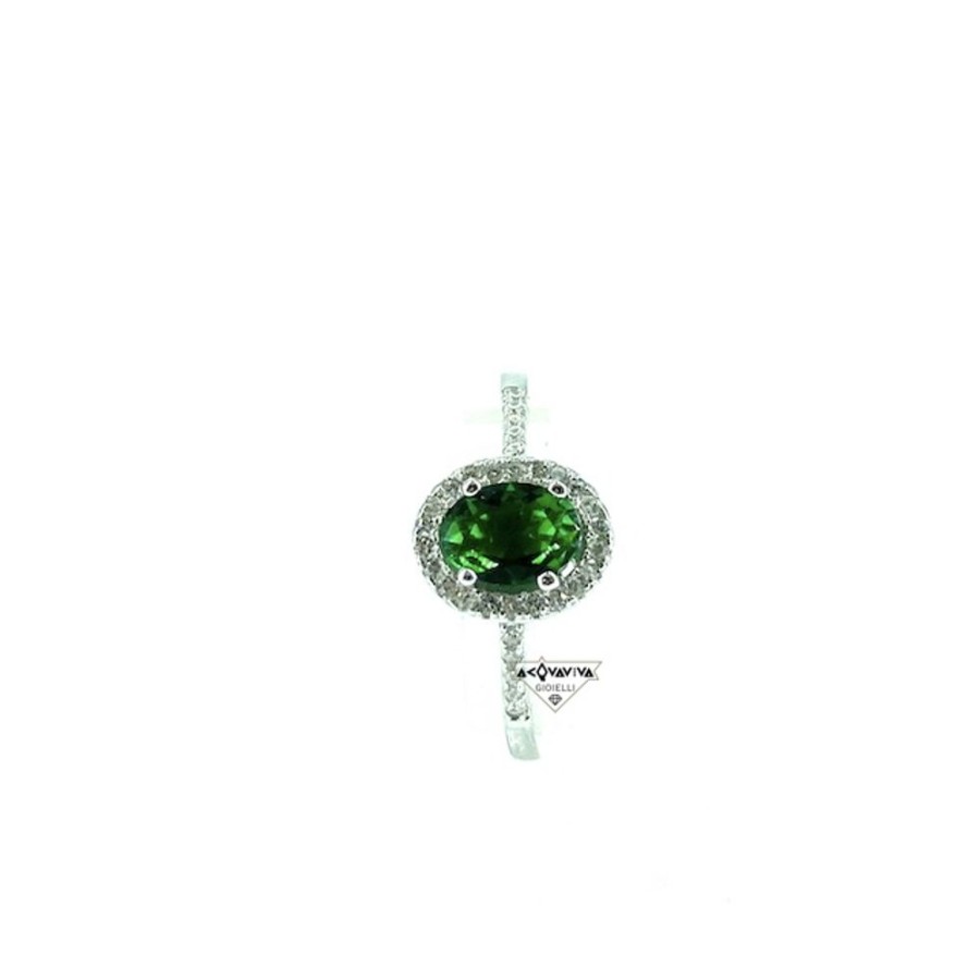 Donna Acquaviva Gioielli Anellianelli Da Donna | Anello Con Zircone Verde