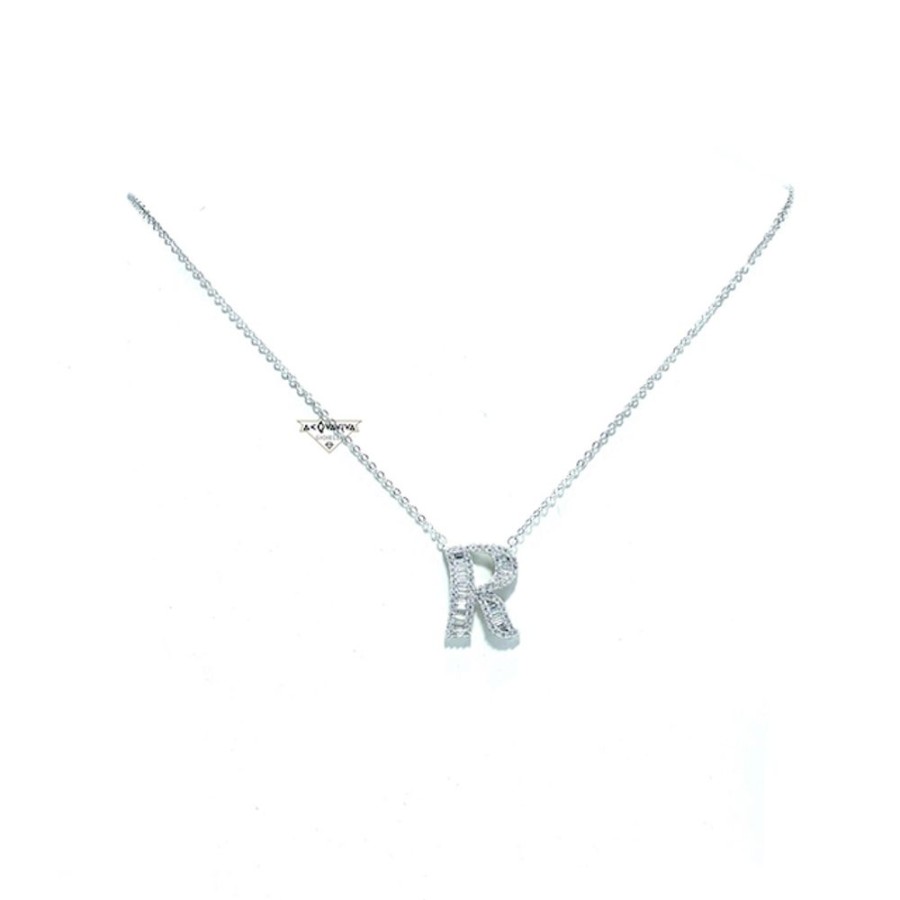 Donna Acquaviva Gioielli Collanecollane Da Donna | Collana Con Pendente Lettera Verynice J111