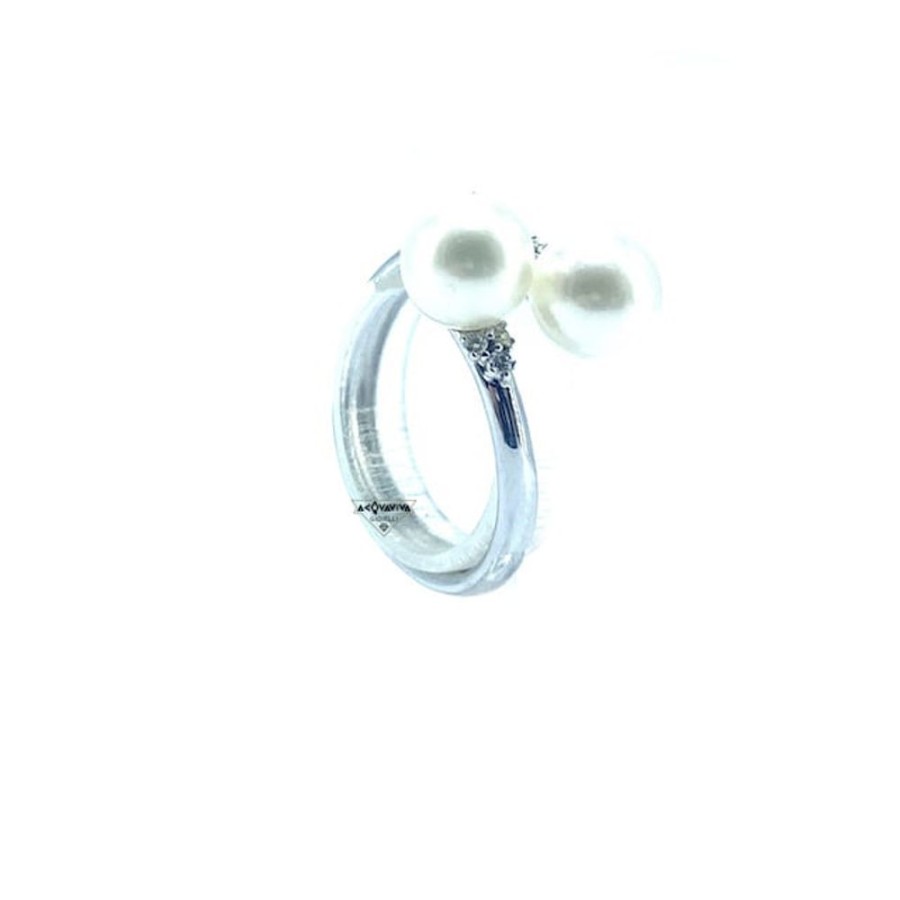 Donna Nihama Anellianelli Da Donna | Anello In Oro, Diamanti E Perle Contree Nihama Na0593O4Fabi070