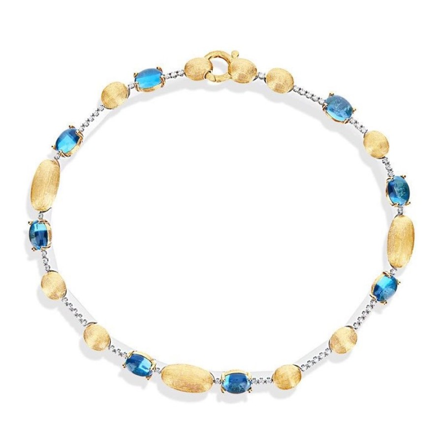 Donna Nanis Braccialibracciali Da Donna | Bracciale In Oro Con Diamanti E Topazio London Blu Dancing Azure Bs1-597 Nanis