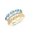 Donna Nanis Anellianelli Da Donna | Anello In Oro Con Diamanti E Topazio Dancing Azure Nanis