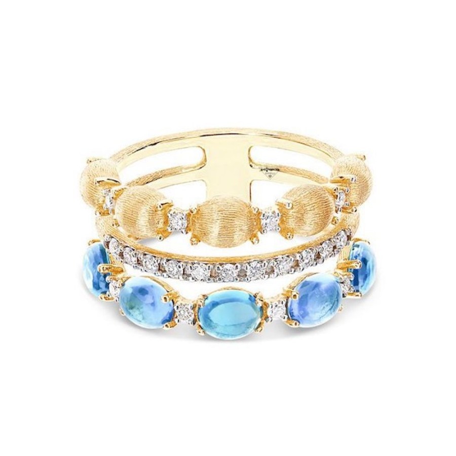 Donna Nanis Anellianelli Da Donna | Anello In Oro Con Diamanti E Topazio Dancing Azure Nanis