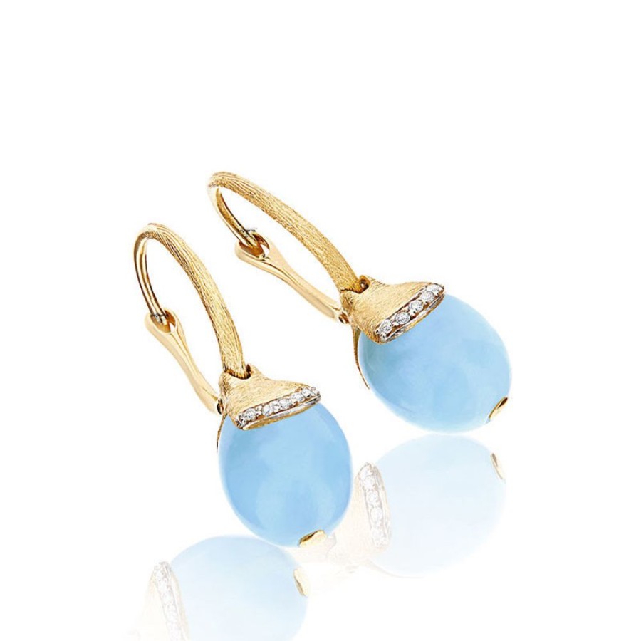 Donna Nanis Orecchiniorecchini Da Donna | Orecchini In Oro Con Diamanti E Acquamarina Milk Dancing Azure Os19-587 Nanis