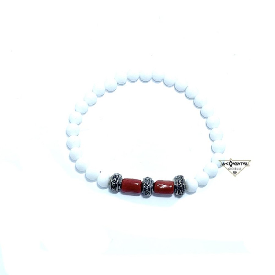 Donna Soara Braccialibracciali Da Donna | Bracciale Con Agata, Corallo E Argento Soara 4Pd22