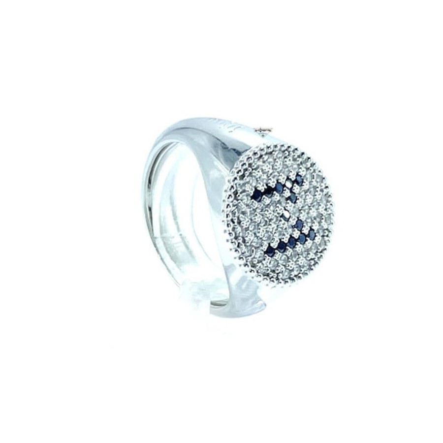 Donna Misis Anellianelli Da Donna | Anello Con Iniziale Color Argento Misis An03526Rh