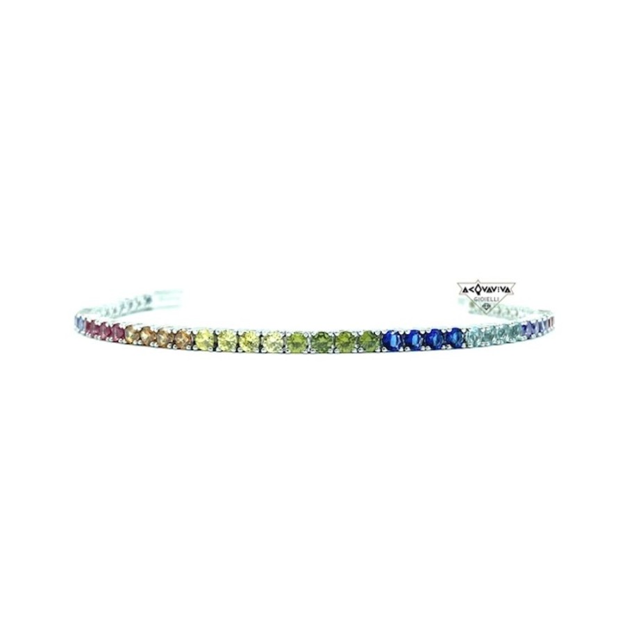 Uomo VeryNice Braccialibracciali Da Uomo | Bracciale Tennis, In Argento E Zirconi Verynice Multicolore