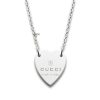 Donna Gucci Collanecollane Da Donna | Collana Pendente A Forma Di Cuore In Argento Gucci Ybb223512001