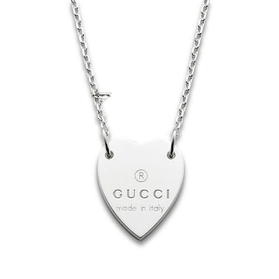 Donna Gucci Collanecollane Da Donna | Collana Pendente A Forma Di Cuore In Argento Gucci Ybb223512001