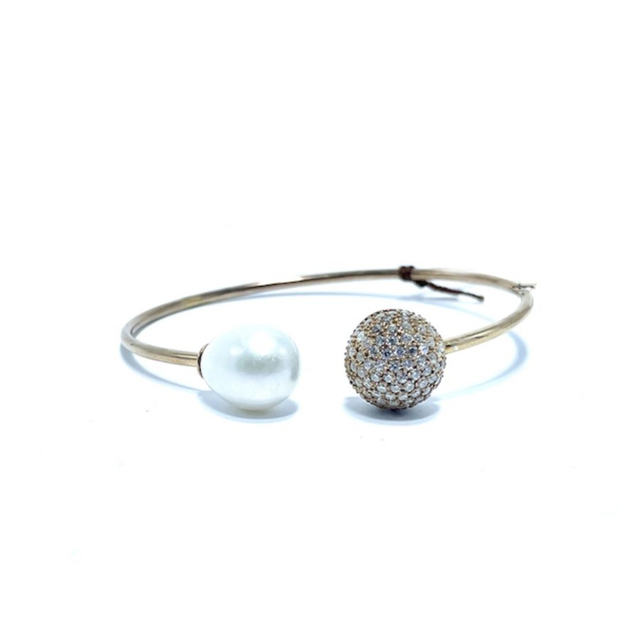 Donna Soara Braccialibracciali Da Donna | Bracciale Con Perle, Zirconi E Argento Rose Soara 4Agp0947R