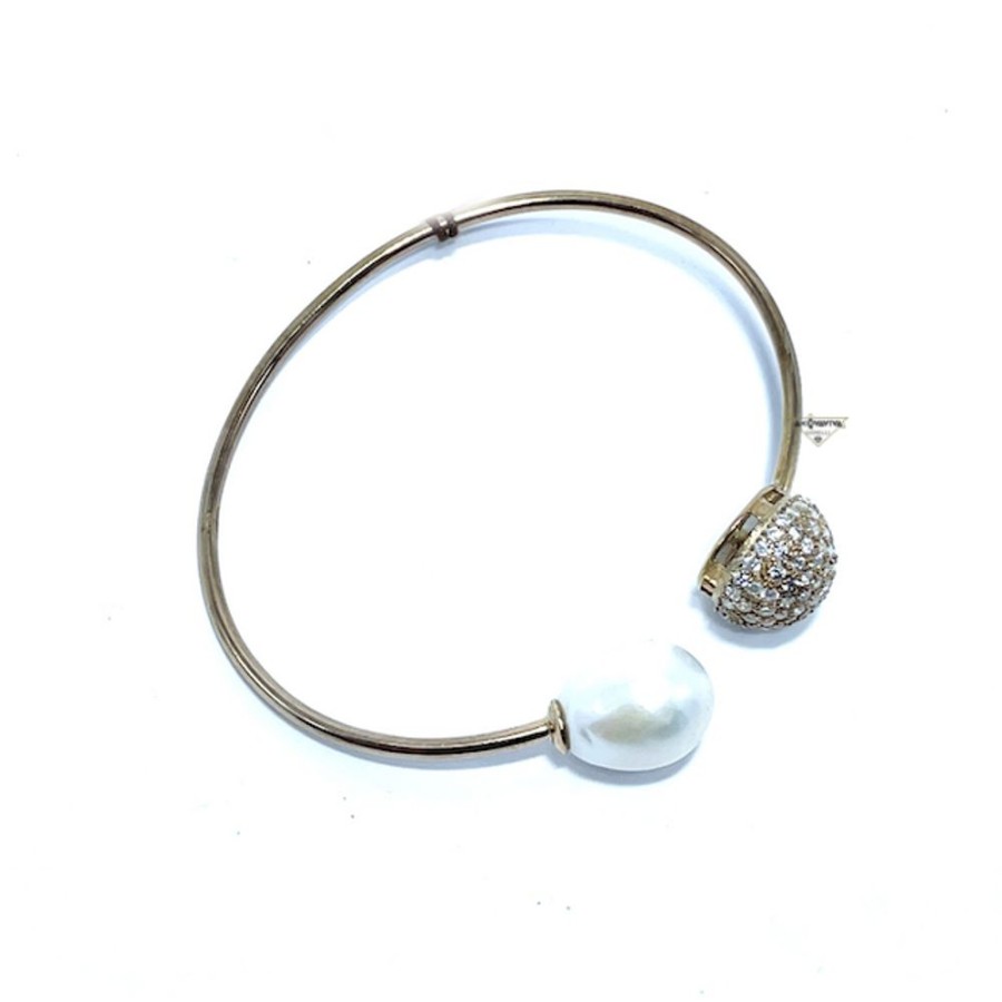 Donna Soara Braccialibracciali Da Donna | Bracciale Con Perle, Zirconi E Argento Rose Soara 4Agp0947R