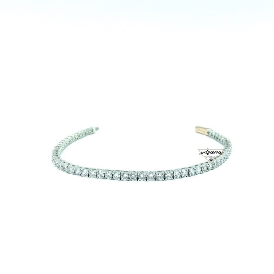 Uomo VeryNice Braccialibracciali Da Uomo | Bracciale Tennis, In Argento E Zirconi Verynice Bianco