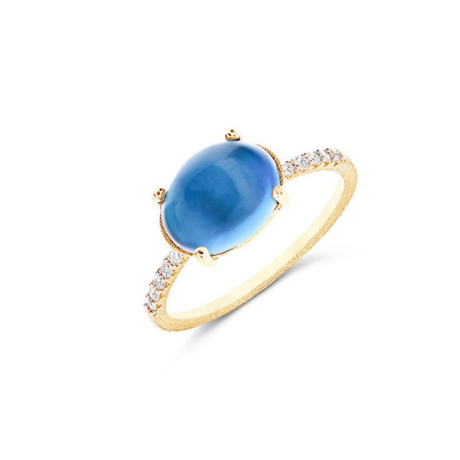 Donna Nanis Anellianelli Da Donna | Anello In Oro Con Diamanti E Topazio London Blu Dancing Azure As34-597 Nanis