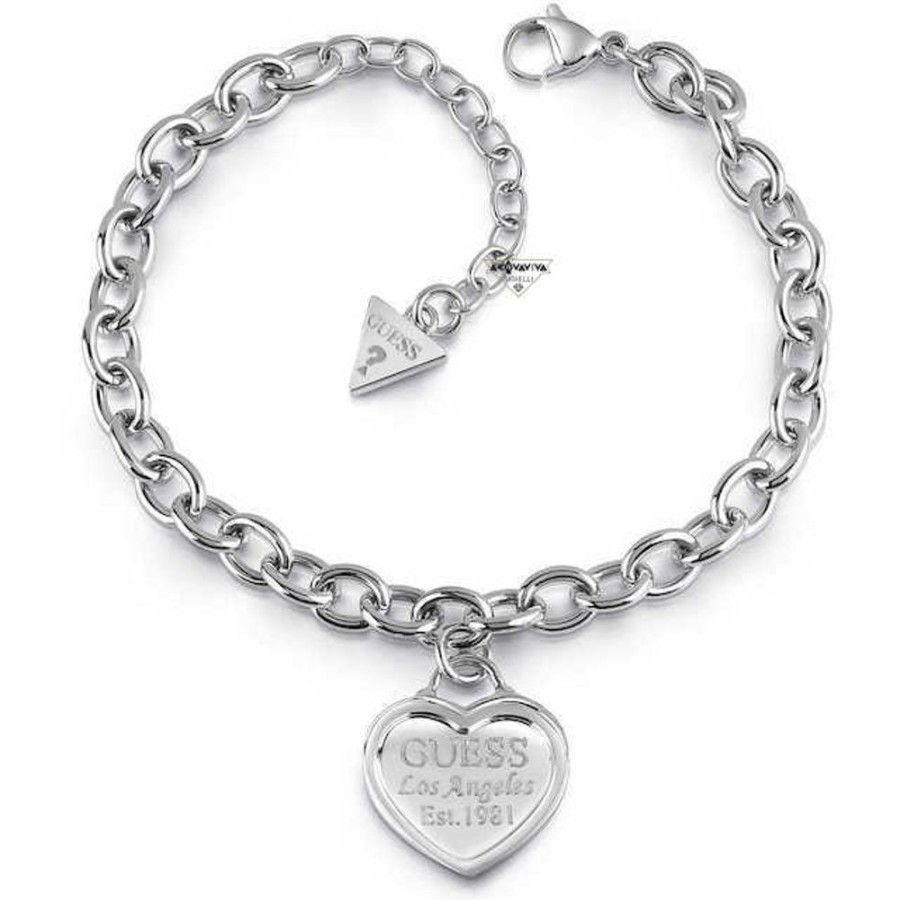 Donna Acquaviva Gioielli Braccialibracciali Da Donna | Bracciale In Acciaio Con Cuore Guess Ubb28017-S