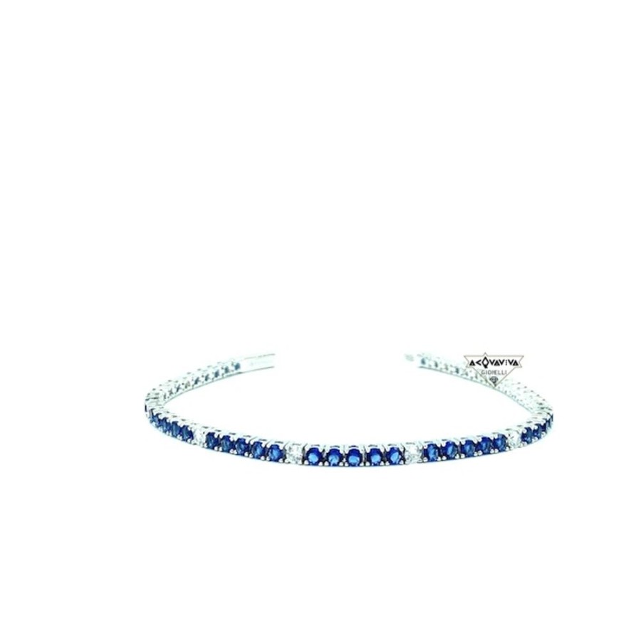 Uomo VeryNice Braccialibracciali Da Uomo | Bracciale Tennis, In Argento E Zirconi Verynice Blu