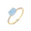 Donna Nanis Anellianelli Da Donna | Anello In Oro Con Diamanti E Acquamarina Milk Dancing Azure As10-597 Nanis