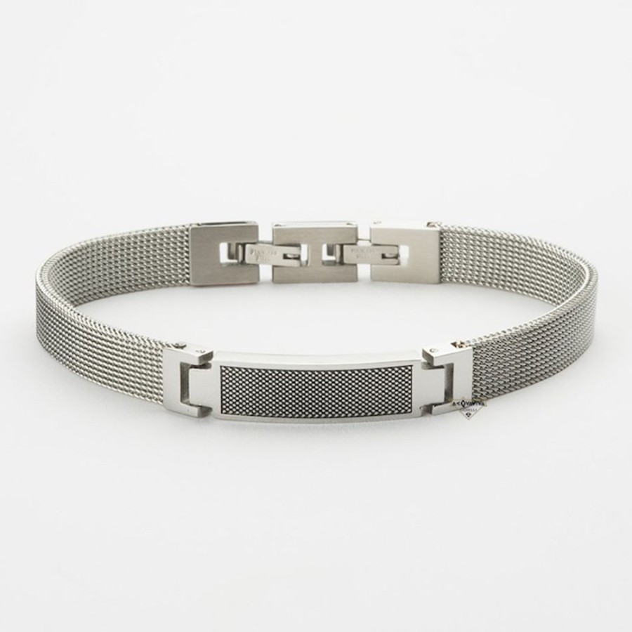 Uomo Acquaviva Gioielli Braccialibracciali Da Uomo | Bracciale Maglia Milano Barbieri Bl36525-Jl06