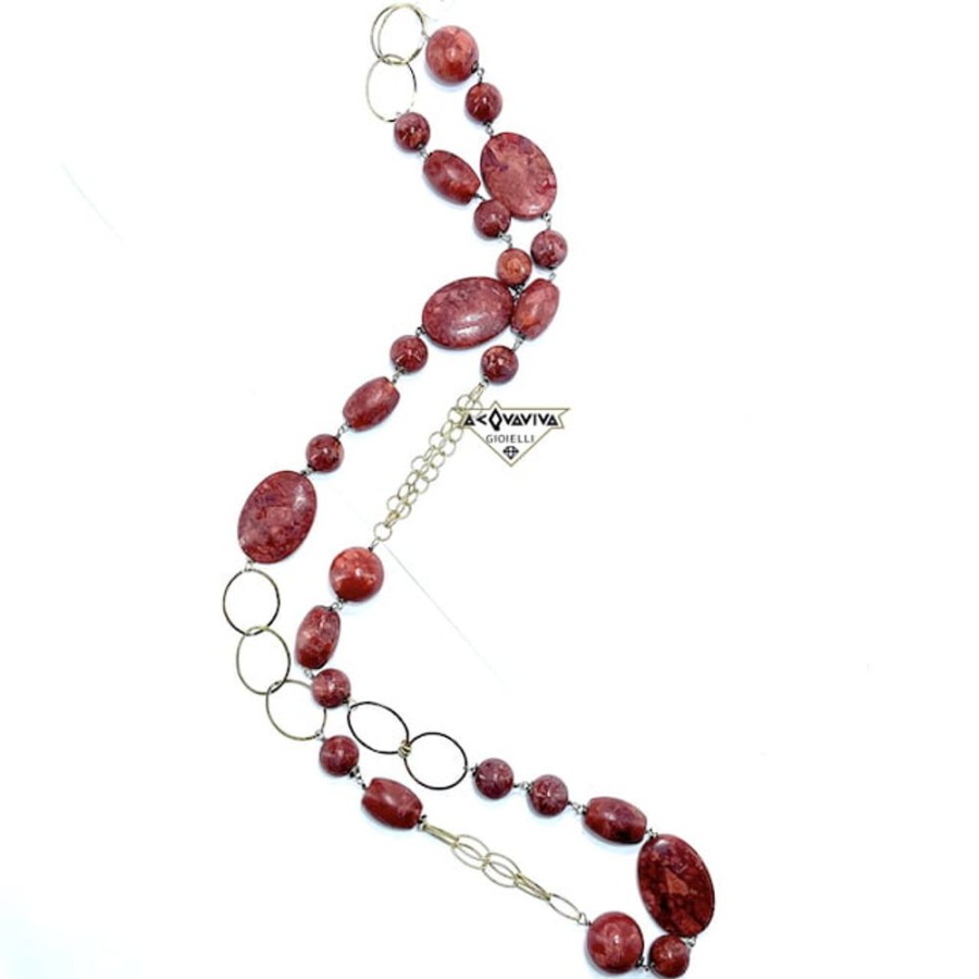 Donna Acquaviva Gioielli Collanecollane Da Donna | Collana Con Argento E Corallo Col104