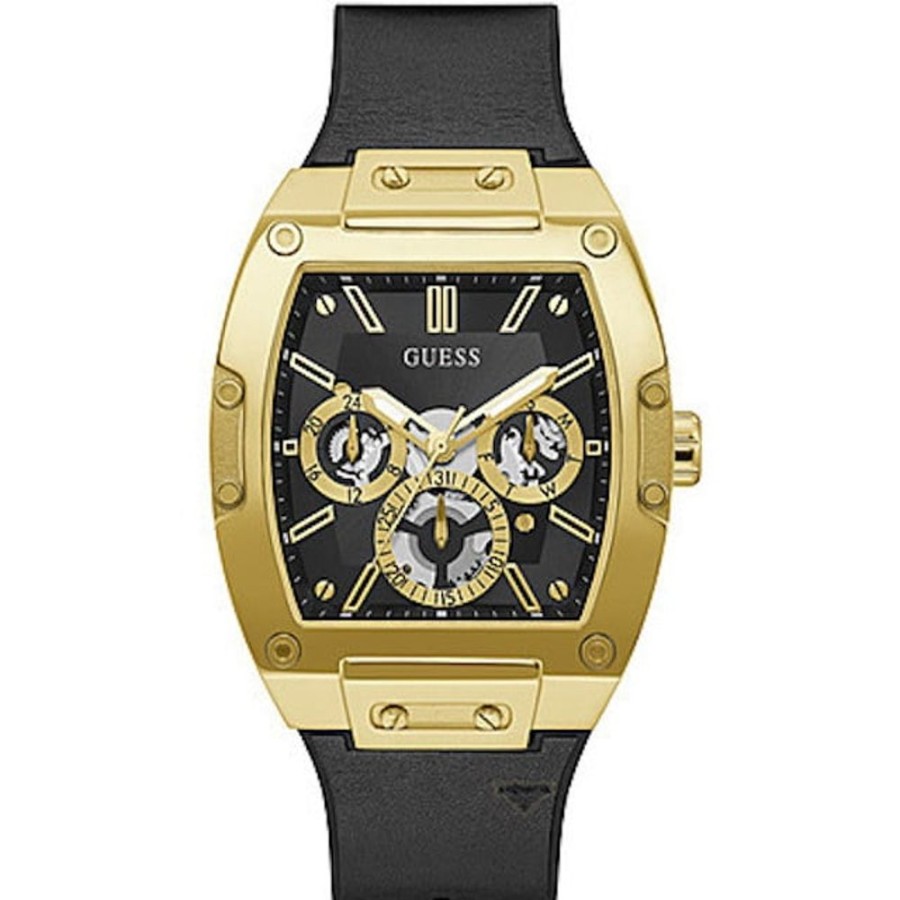 Uomo Acquaviva Gioielli Quarzoorologi Quarzo Uomo | Orologio Multifunzione Bold Black & Gold Phoenix Guess Gw0202G1