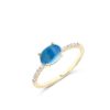 Donna Nanis Anellianelli Da Donna | Anello In Oro Con Diamanti E Topazio London Blu Dancing Azure As35-597 Nanis