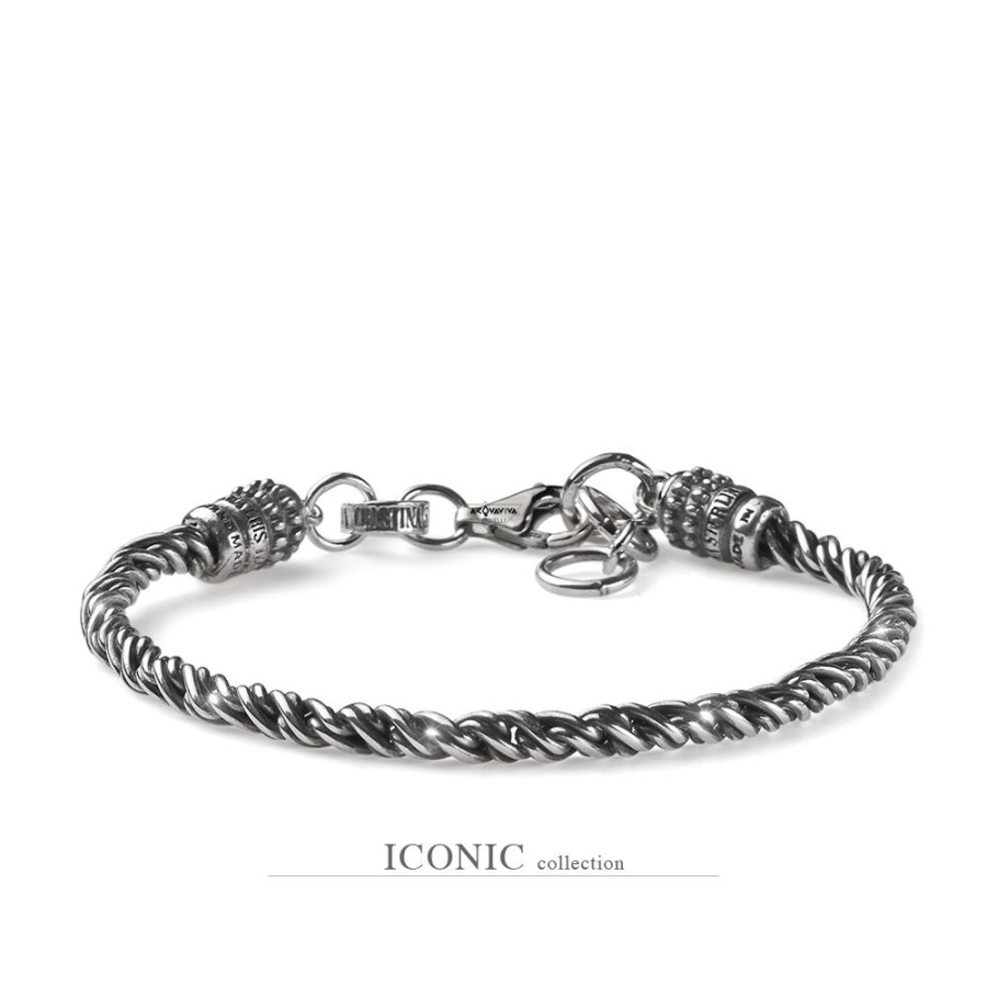 Uomo Acquaviva Gioielli Braccialibracciali Da Uomo | Bracciale Mariacristina Sterling G3510