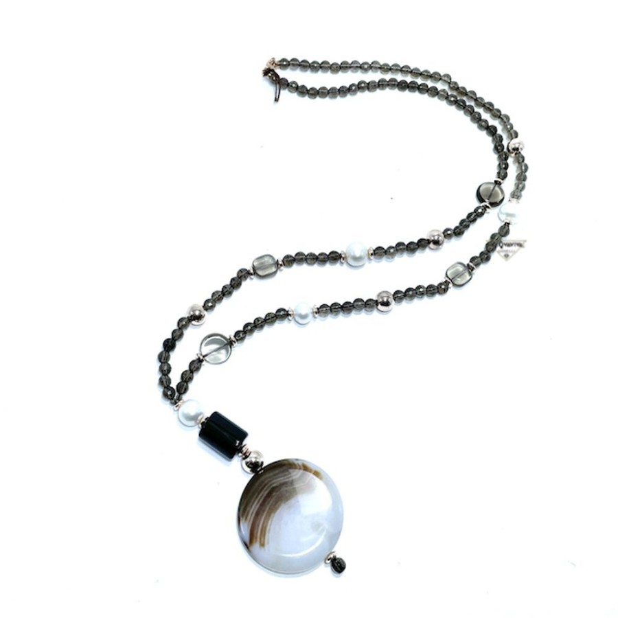 Donna Soara Collanecollane Da Donna | Collana Con Perle, Fume E Argento Soara 2Agpt2432R