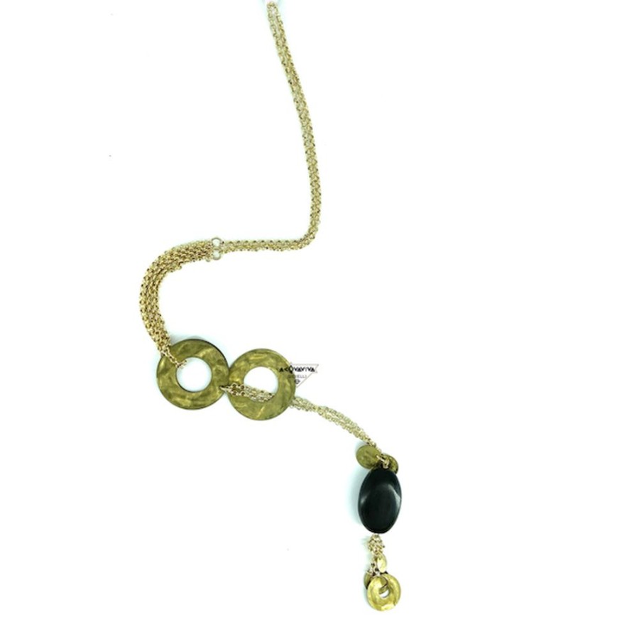 Donna Acquaviva Gioielli Collanecollane Da Donna | Collana In Ottone, Alluminio Ed Ebano Budi