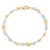 Donna Nanis Braccialibracciali Da Donna | Bracciale In Oro Con Diamanti E Acquamarina Milk Dancing Azure Bs1-597 Nanis