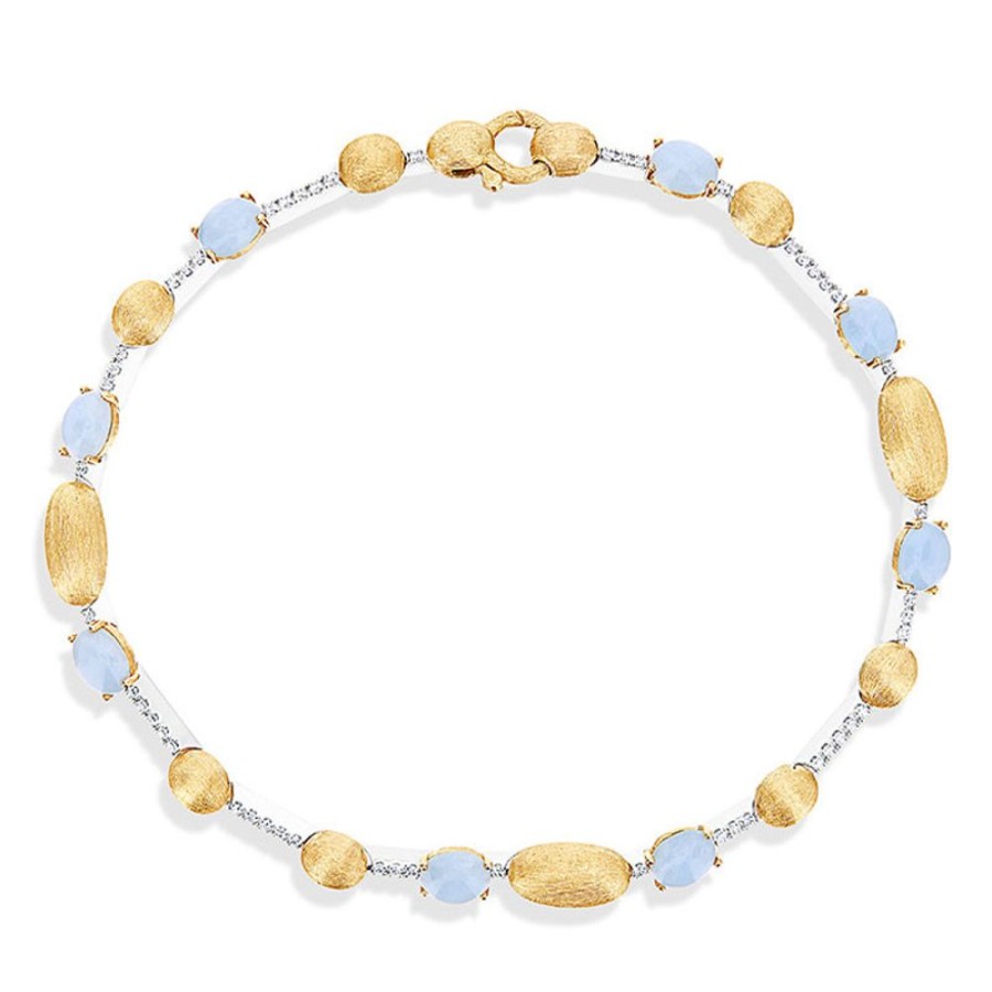 Donna Nanis Braccialibracciali Da Donna | Bracciale In Oro Con Diamanti E Acquamarina Milk Dancing Azure Bs1-597 Nanis