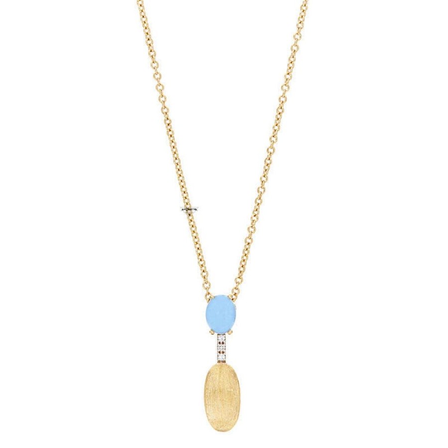 Donna Nanis Collanecollane Da Donna | Collana In Oro Con Diamanti E Acquamarina Milky Dancing Azure Cs4-597 Nanis