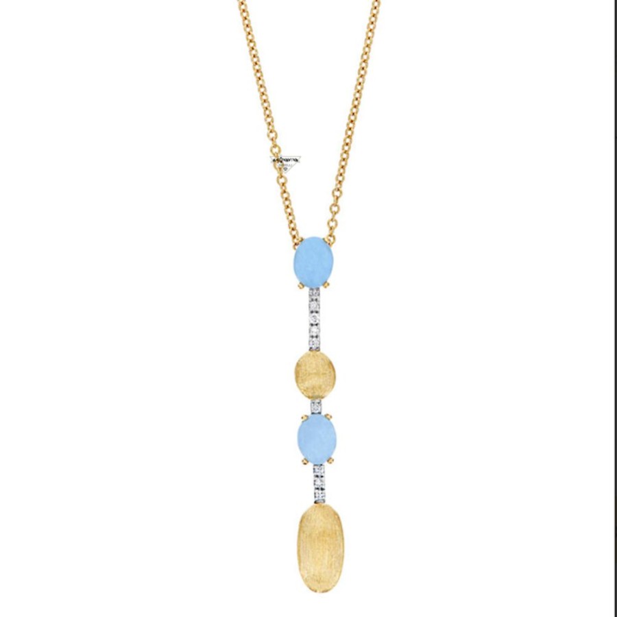 Donna Nanis Collanecollane Da Donna | Collana In Oro Con Diamanti E Acquamarina Milky Dancing Azure Cs5-597 Nanis