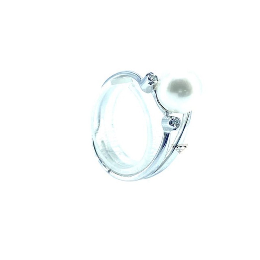 Donna Nihama Anellianelli Da Donna | Anello In Oro, Diamanti E Perla Nihama Na0659O4Fabg075