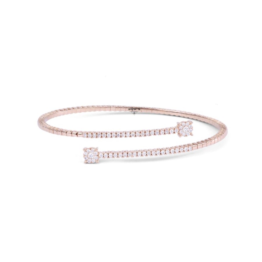 Donna Acquaviva Gioielli Braccialibracciali Da Donna | Bracciale Tennis"Spring", In Oro Rosa E Diamanti Namuri