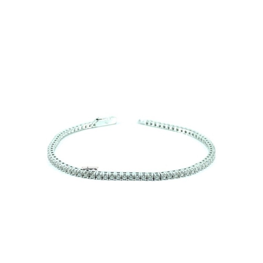 Uomo Acquaviva Gioielli Braccialibracciali Da Uomo | Bracciale Tipo Tennis In Argento E Zirconi