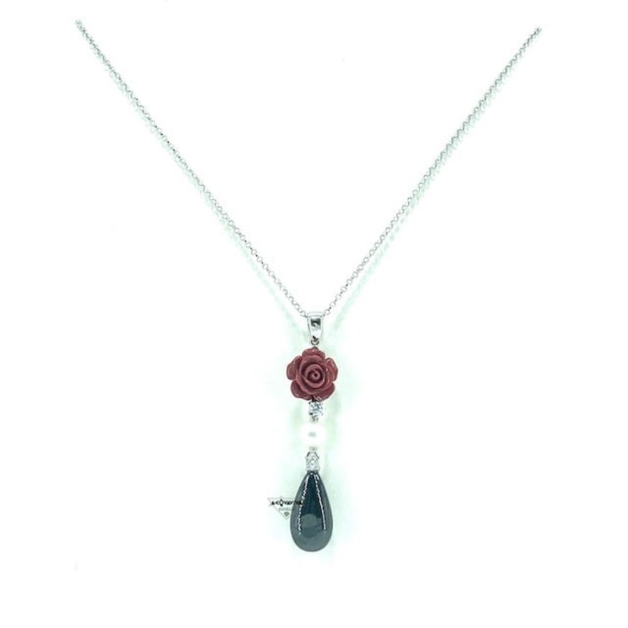 Donna Nihama Collanecollane Da Donna | Collana Pendente Con Rosa Nihama Nd7188A4Fcbi065