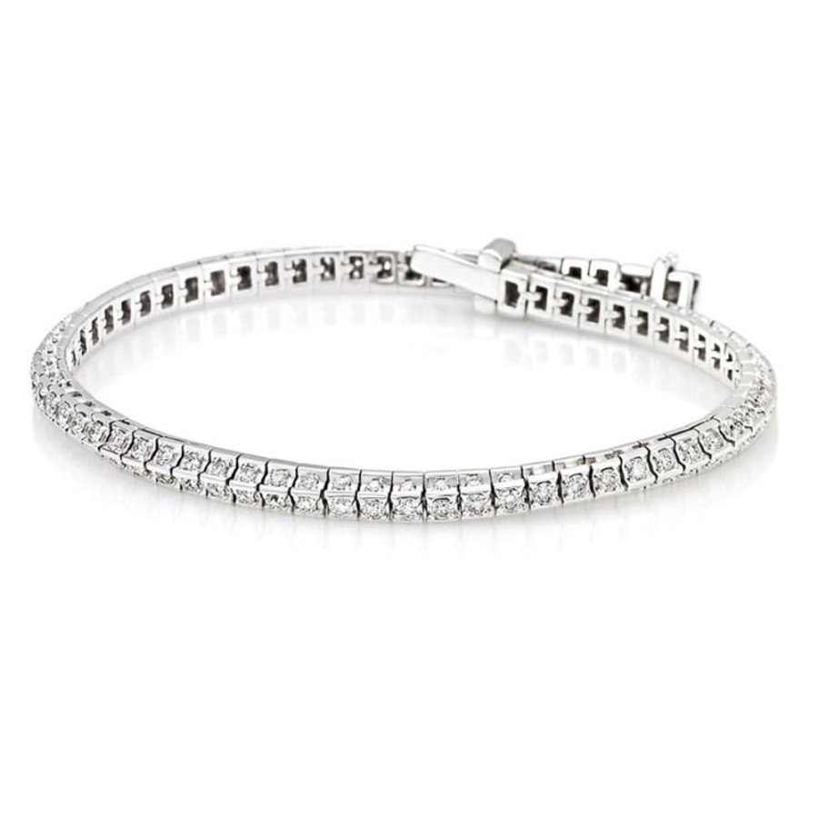 Donna Crieri Braccialibracciali Da Donna | Bracciale Tennis"Futura", In Oro Bianco E Diamanti Crieri