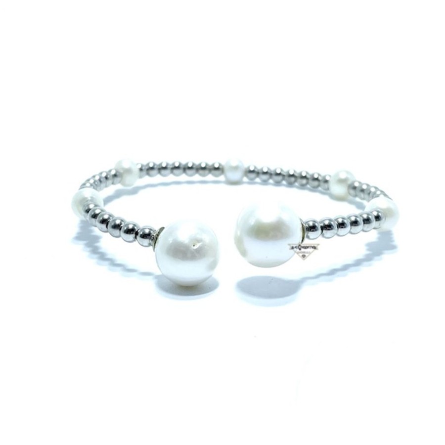 Donna Soara Braccialibracciali Da Donna | Bracciale Con Perle E Argento Soara 4Agp2592B