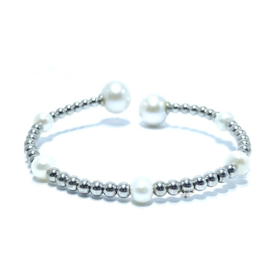 Donna Soara Braccialibracciali Da Donna | Bracciale Con Perle E Argento Soara 4Agp2592B