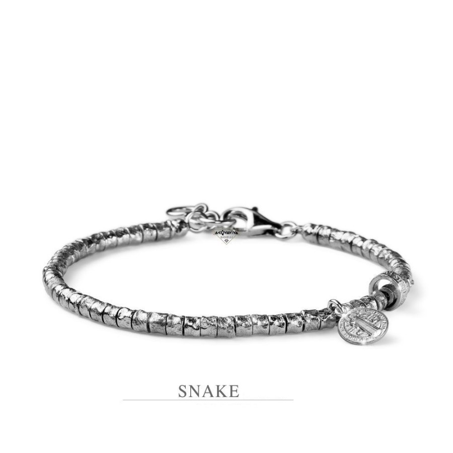 Uomo Maria Cristina Sterling Braccialibracciali Da Uomo | Bracciale Snake My Saint Mariacristina Sterling G3549