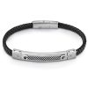 Uomo Acquaviva Gioielli Braccialibracciali Da Uomo | Bracciale In Acciaio E Pelle Guess Jumb28033Jw