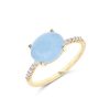 Donna Nanis Anellianelli Da Donna | Anello In Oro Con Diamanti E Acquamarina Milk Dancing Azure As9-597 Nanis