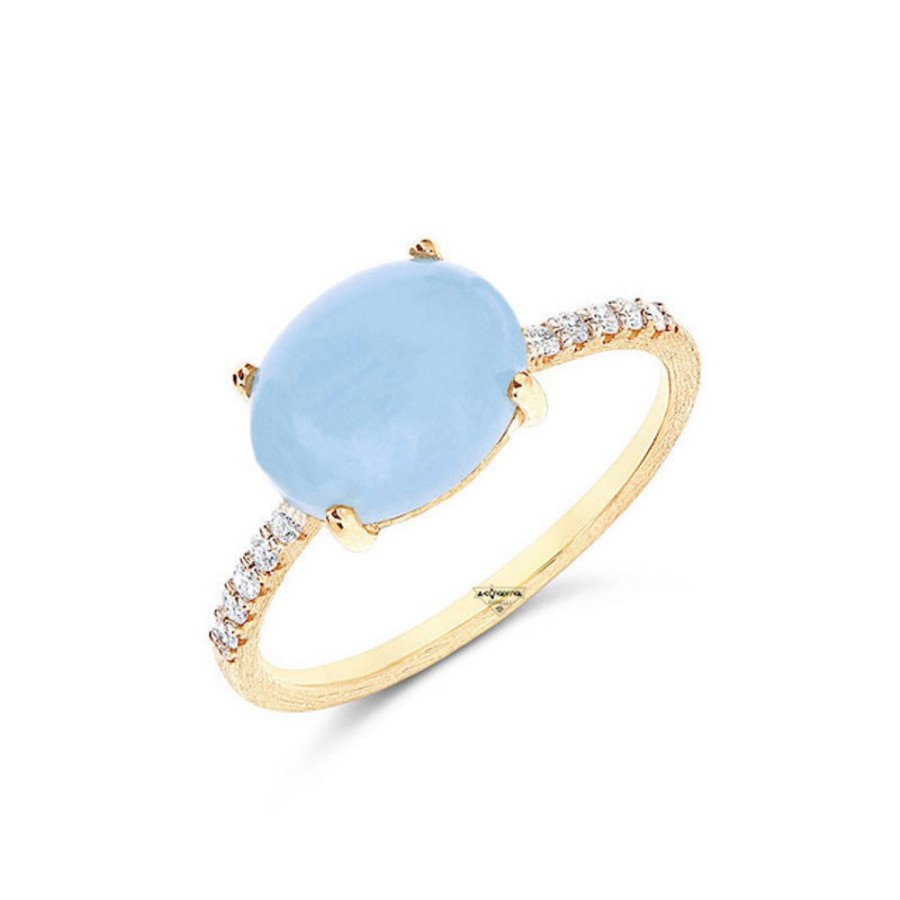 Donna Nanis Anellianelli Da Donna | Anello In Oro Con Diamanti E Acquamarina Milk Dancing Azure As9-597 Nanis