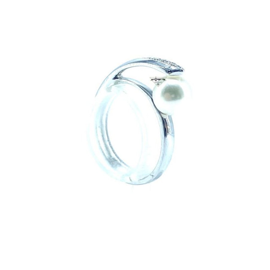 Donna Nihama Anellianelli Da Donna | Anello Con Perla Tensione Golay Ga042404Fabi065