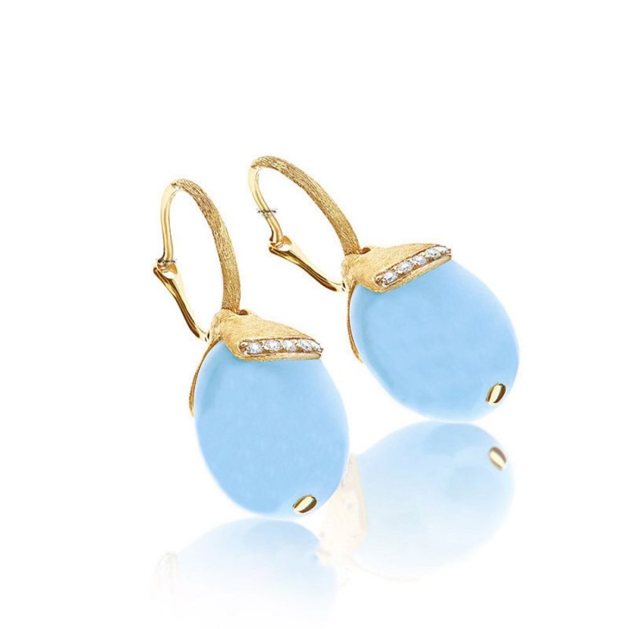 Donna Nanis Orecchiniorecchini Da Donna | Orecchini In Oro Con Diamanti E Acquamarina Milk Dancing Azure Os16-587 Nanis